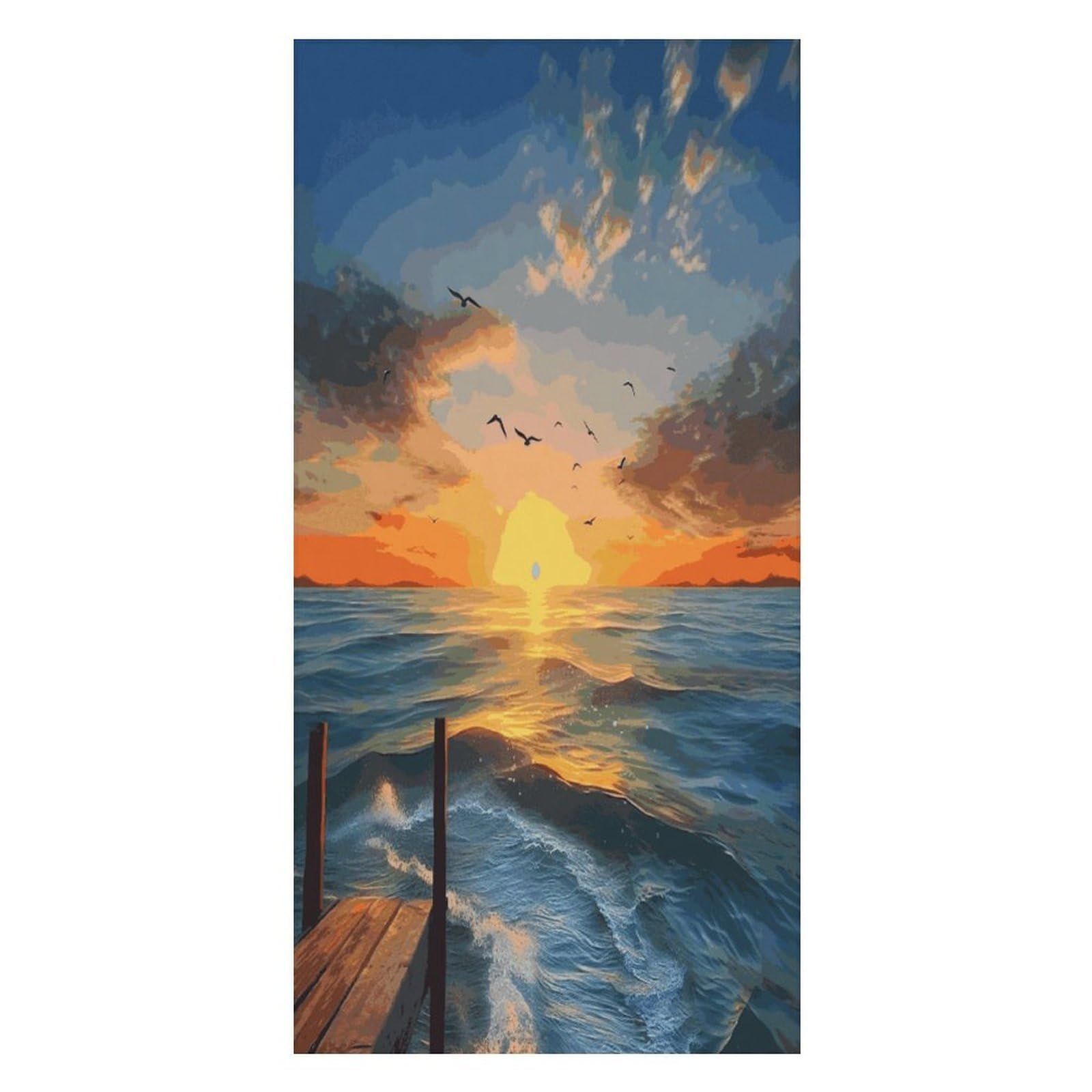 FekiLoot Sunset Sea Beach Towel Oversized Bath Towel Ultra Soft Pool Towel Cozy Swim Towel Silky Lounge Towel Quick Dry Travel Towel Gentle Absorbent Towel for Adults Women Men