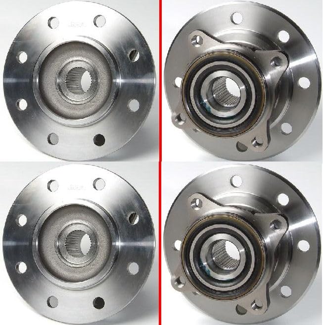 Image of TRQ 2 Piece Front Wheel Bearing & Hub Assembly Set 4WD Compatible with 1988-1994 Chevrolet K2500 1992-1994 K2500 Suburban K3500 GMC