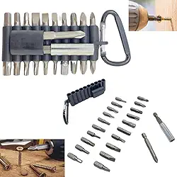 Acessorio Kit de Bits para Parafusadeira 22 Peças Ponteira Magnéticas com Mosquetão parafusar phillips parafusar Com imã na ponta