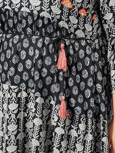 Image of MIRCHI FASHION Women Cotton Regular Plus Size Embroidered Printed Anarkali Kurti