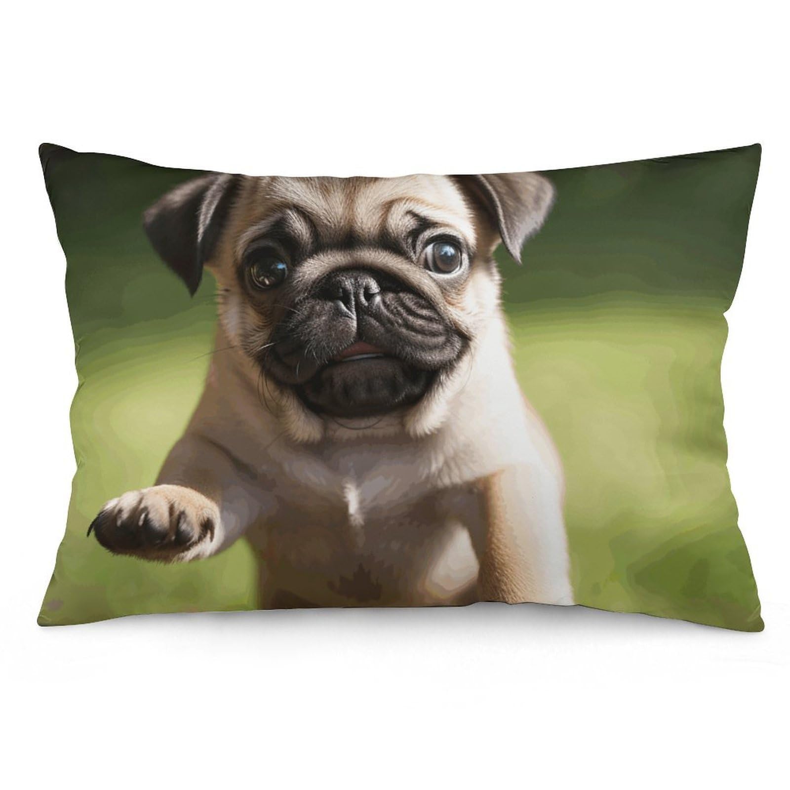 2 Pack Pillow Cases for Hair and Skin, Soft Breathable Pillow Case Covers with Hidden Zipper, Pug Puppies Pillowcase 20"x30" Pillow Covers for Sleeping Gift