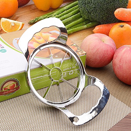 Apple Slicer Apple Corer, 100% Non-Magnetic Stainless Steel Blades, 8 Slices Sturdy and Firm