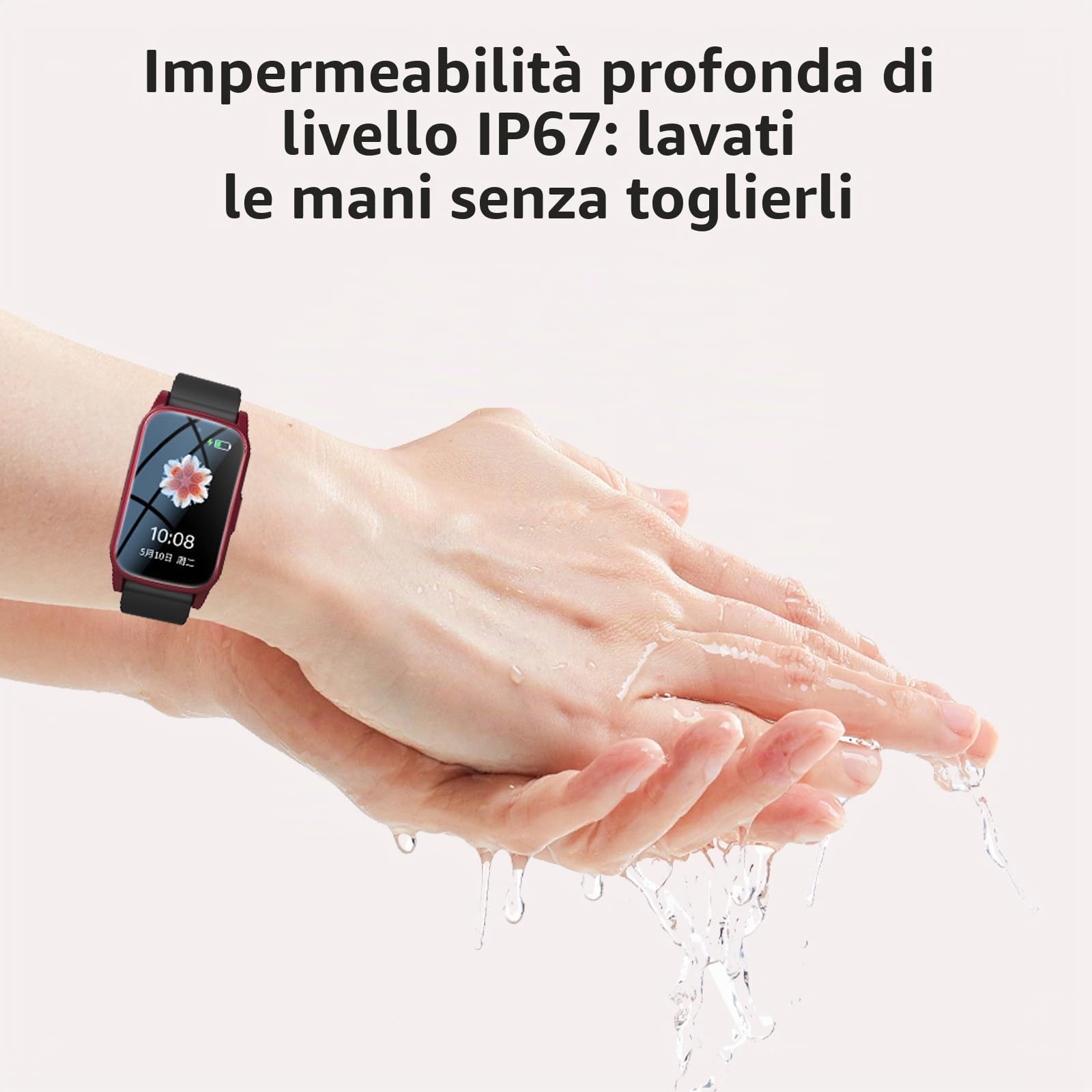 Smartwatch Orologio per anziani con rilevamento cadute Orologio Anticaduta Rilevamento Cadute Localizzazione GPS Notifica Di Caduta per Smartphone Red