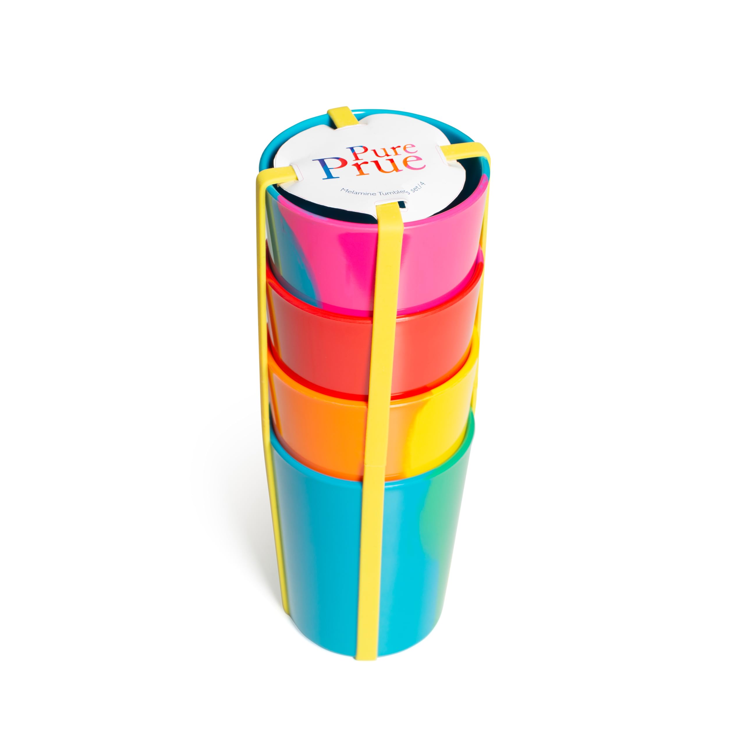 BlissHome Pure Prue Leith Melamine Tumblers Set of 4, Vibrant, Unique Colours, Perfect for Indoor & Outdoor Use, Durable - Image 3