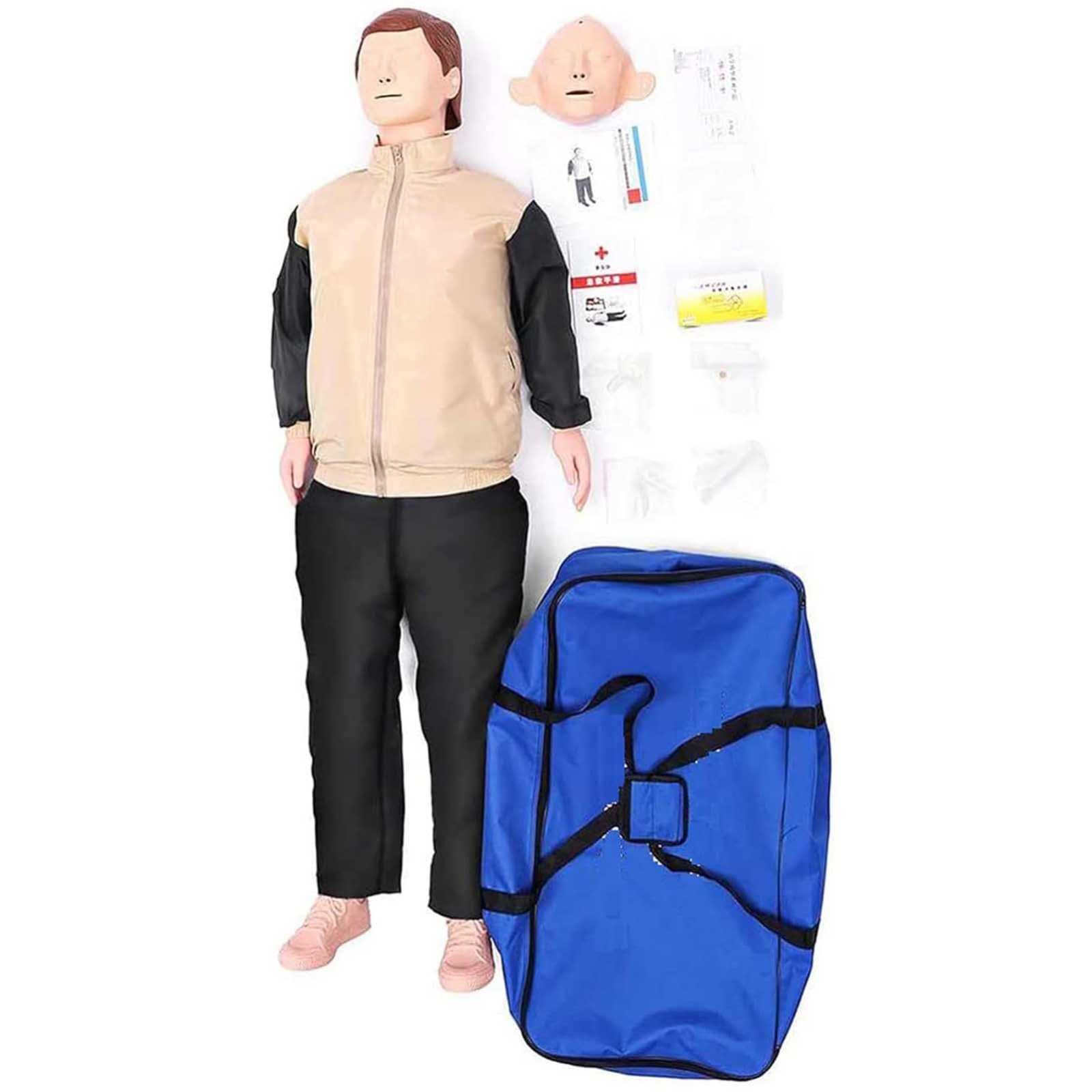 ELZEM Reanimationspuppe CPR Übungspuppe Manikins Erwachsene Ganzkörper Erste Hilfe Trainingspuppe Kit für Erste-Hilfe-Schulungen, Patientenaufklärung und Unterricht