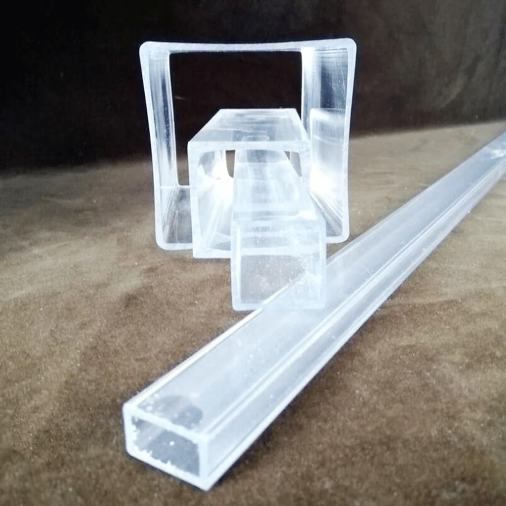 Acrylic Square Pipe Hollow Duct Transparent Tube PMMA, for DIY Projects Water Cooling System Plumbing(10mmx10mmx1.5mx100mm)