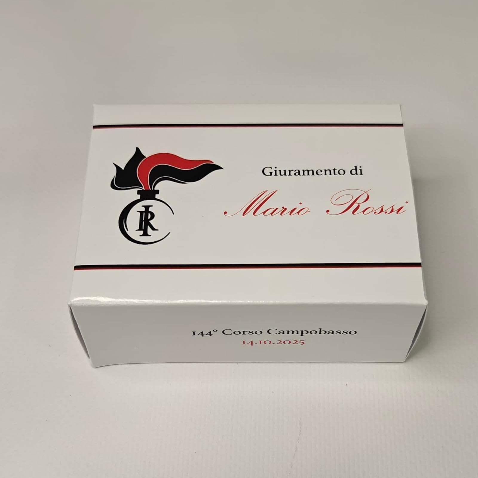 Scatole Porta confetti Personalizzate (nome, corso, data), Giuramento Forze Armate - Carabinieri - Made in Italy -10 pz - Bomboniera o segnaposto originale, ideale per cerimonie, feste e ricordo.