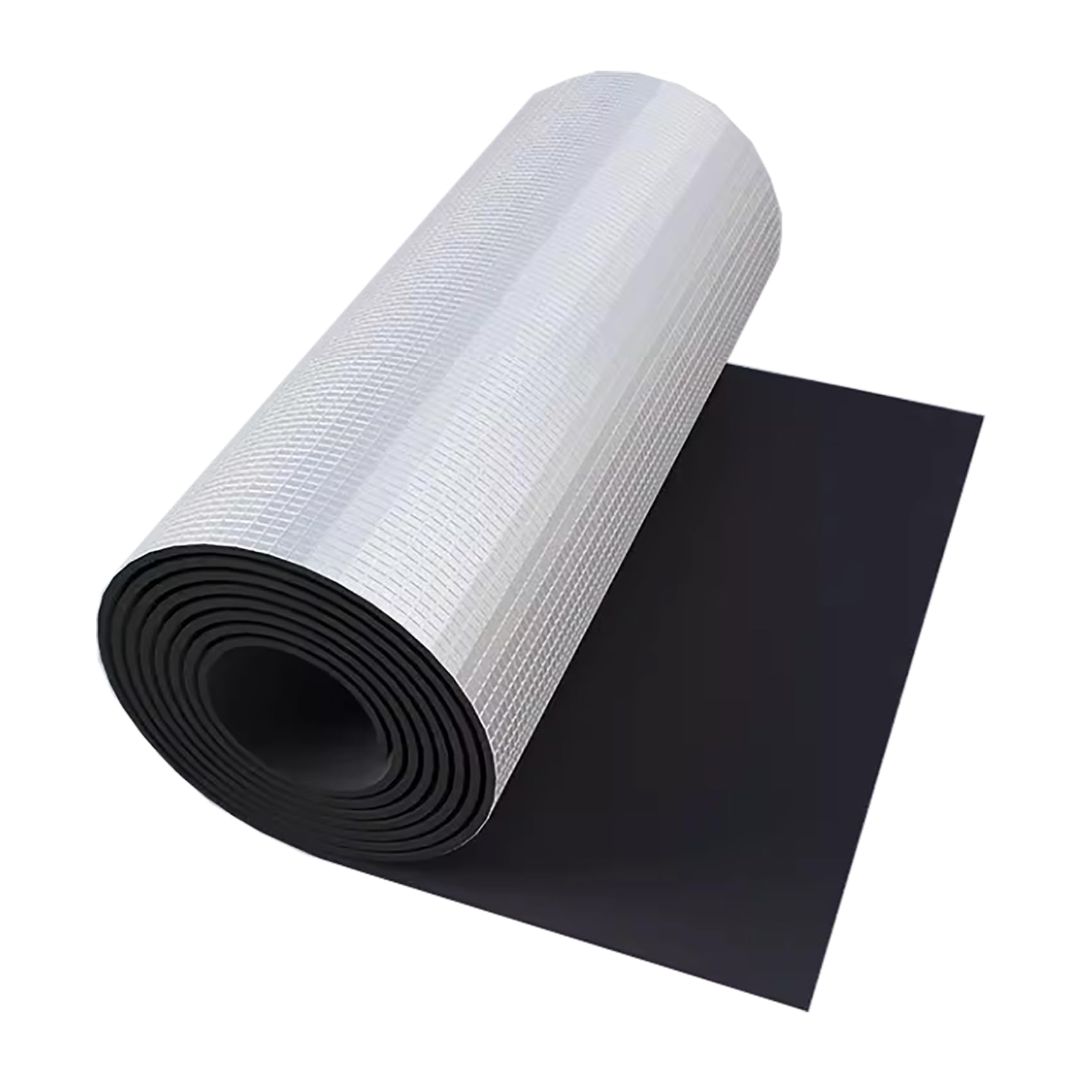 Rotolo Schiuma NBR Fonoass. Autoadesiva | Isolante Alluminio Celle Chiuse per Tetto, pareti, Furgone/Camper Riduzione Rumore & Barriera Termica(Size:1x10m,Color:5mm)