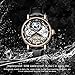 IK COLOURING Mens Luxury Skeleton Automatic Mechanical Wrist Watches Leather Moon Phrase Luminous Hands Self-Wind Watch (Gold)