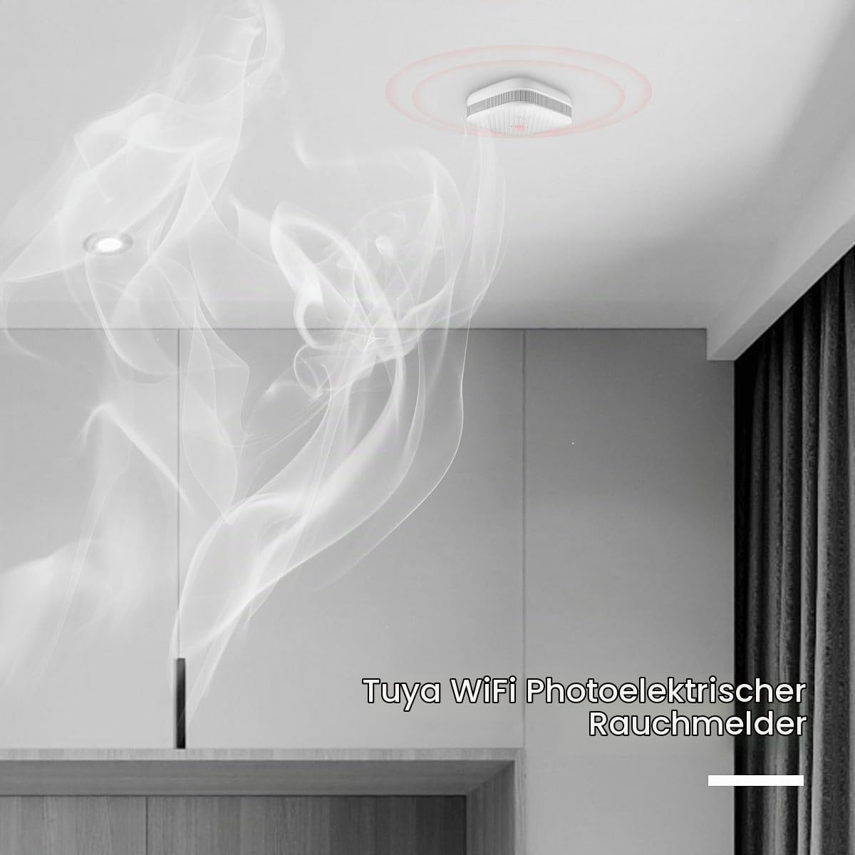 VisorTech Smart Rauchmelder: 3er-Set WLAN-Rauch- & Hitzemelder mit weltweiter App-Benachrichtigung (Rauchmelder mit Benachrichtigung, mit App Steuerung, Home)