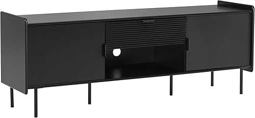 Furniture of America Marcelline - Mueble moderno de TV de 60 pulgadas con estantes y cajón, centro de entretenimiento para televisión de 60