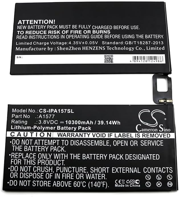 Miniatura 3 de Batería de repuesto para A1577, A1584, A1652, Pro, Pro 12.9 PN A1577 10300mAh  39.14Wh