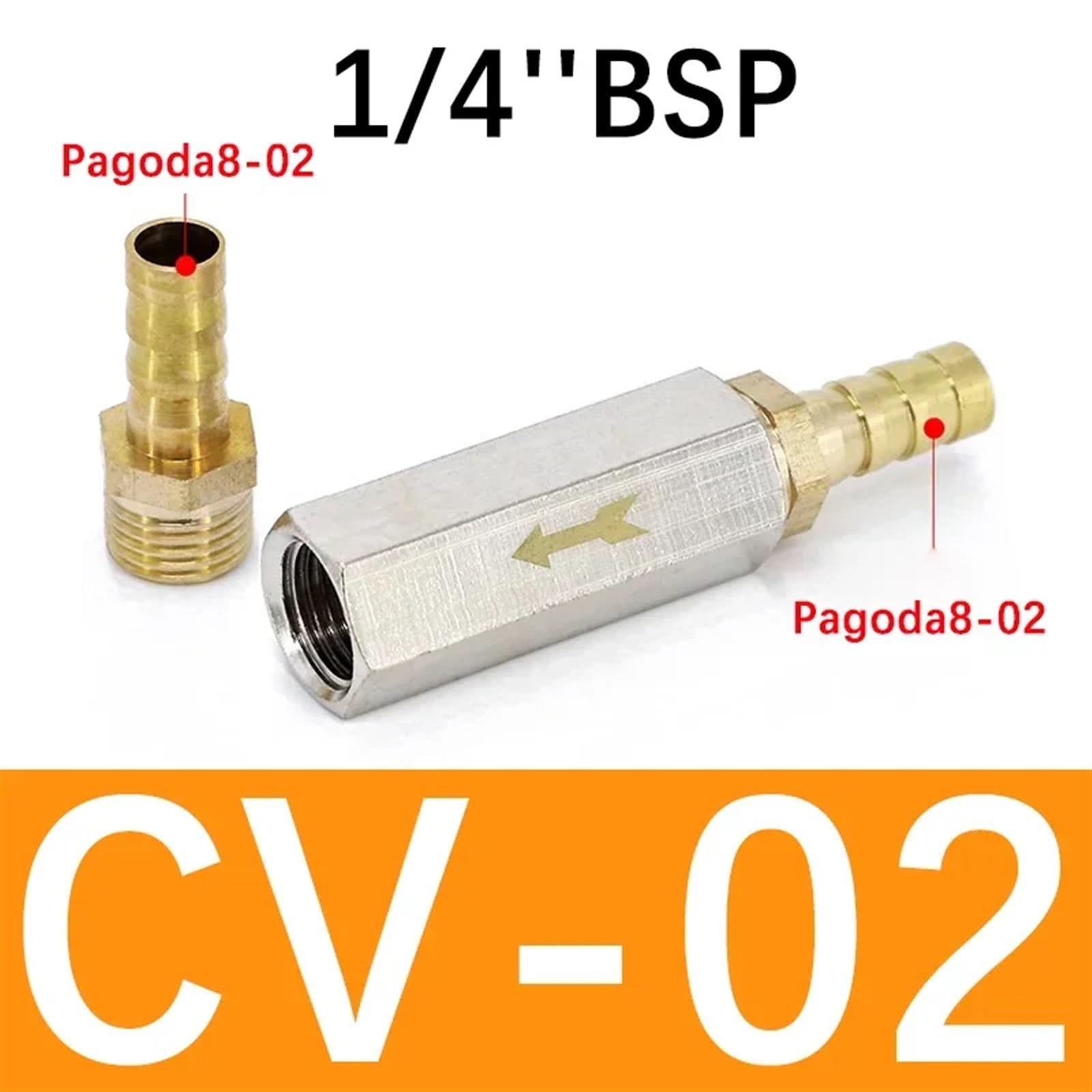 5 sztuk pneumatycznych zaworów zwrotnych 1/8 1/4 1/2 3/8 do sprężarki 6 mm 8 mm 10 mm 12 mm jednorazowy zawór jednokierunkowy z przyłączem (CV-02 w BT8-02)