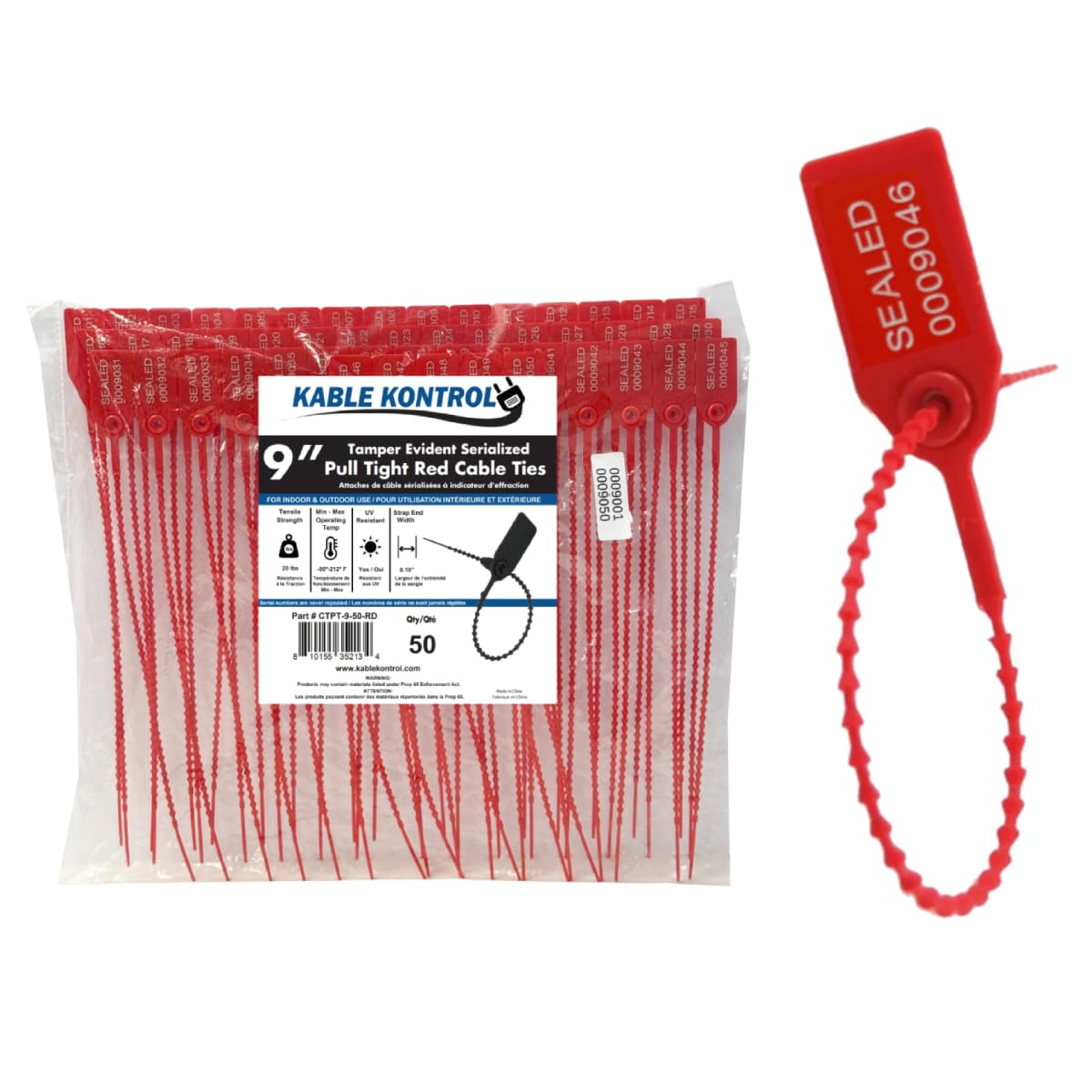 Amazon.com: Kable Kontrol Tamper Seals Numbered Serialized Zip