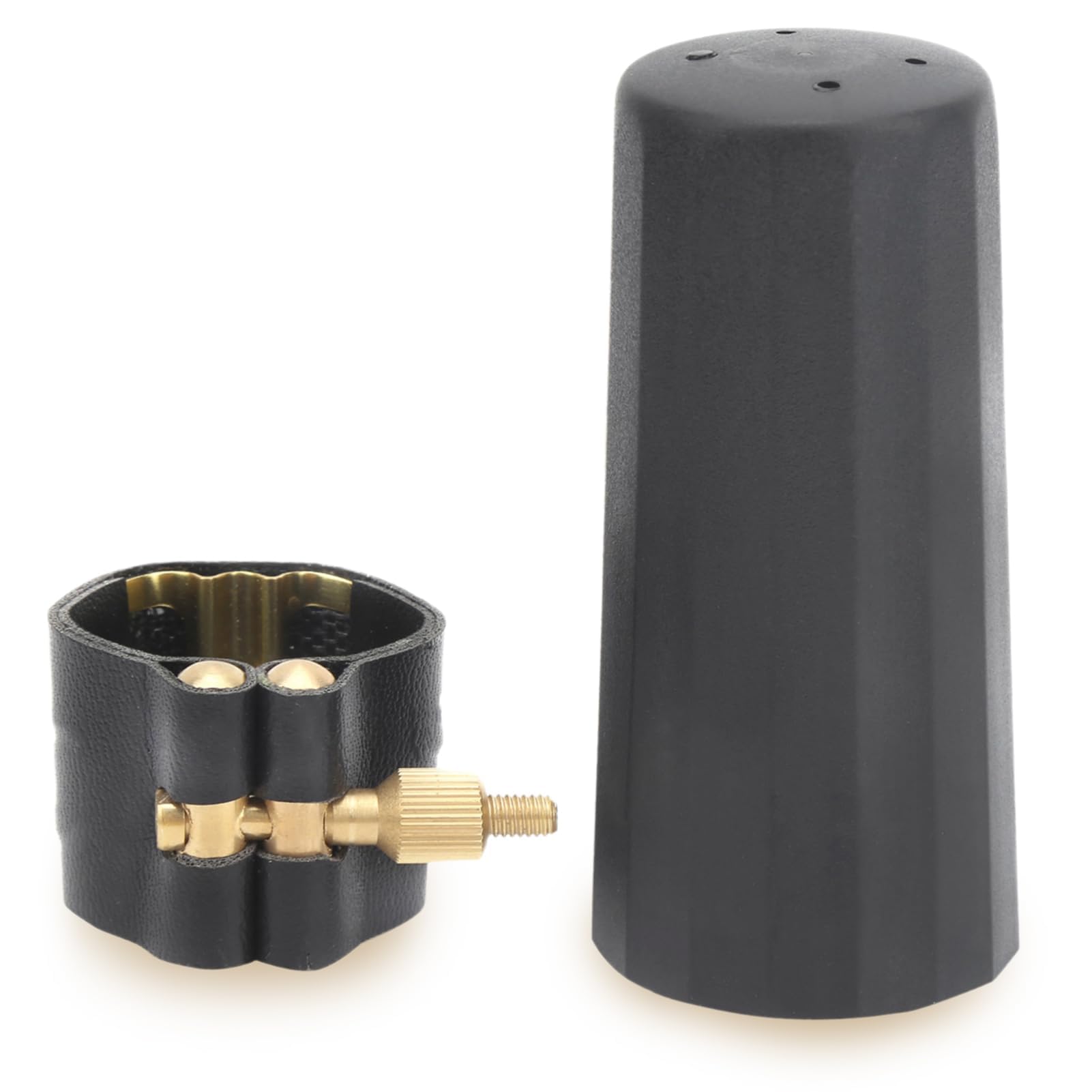 Kit De Boquilla Para Saxofón Alto, Ligadura De Cuero Sintético Para Saxofón Alto De 12 X 4 X 4 CM Ligadura Para Saxofón Alto Clip Para Boquilla De Saxofón Con Tapa De Plástico Para Boquillas Baquelita