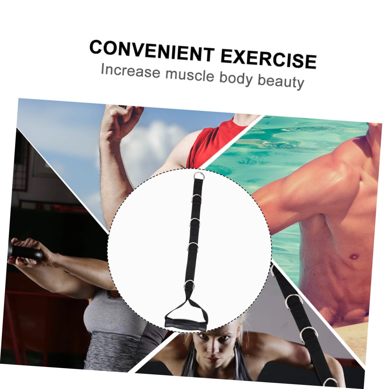 Banda di Resistenza Fitness 2 Pezzi Nera in Oxford Maniglia | Acciaio Inossidabile e Abs, Struttura Portatile e Robusta, per Allenamento Muscolare e Uso Quotidiano