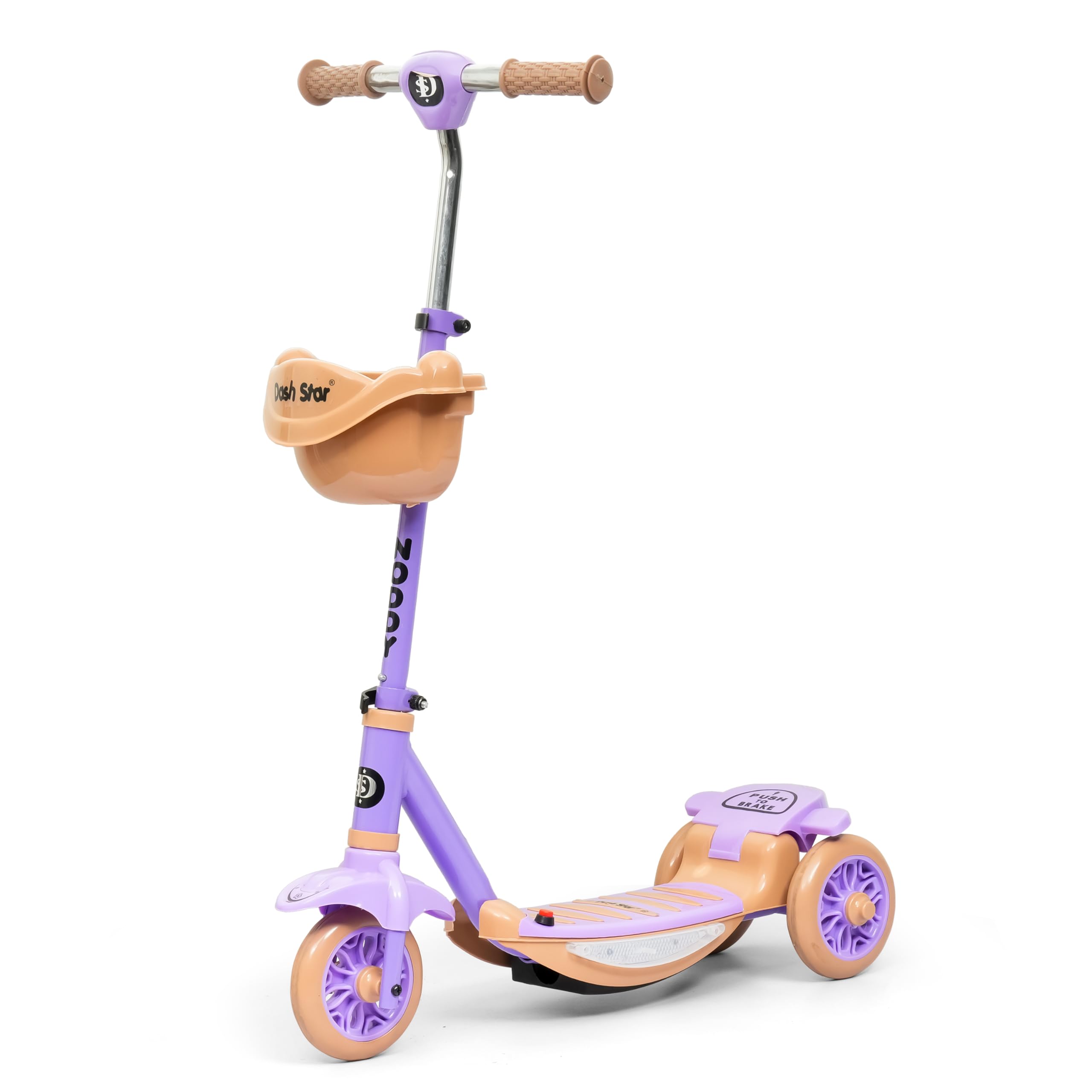 Dash Star Noddy Delux Road Runner Kick Scooter for Kids with Music & Lighting of Above 3 Years, Skating Scooter for Boys|Girls| of Upto 60Kgs