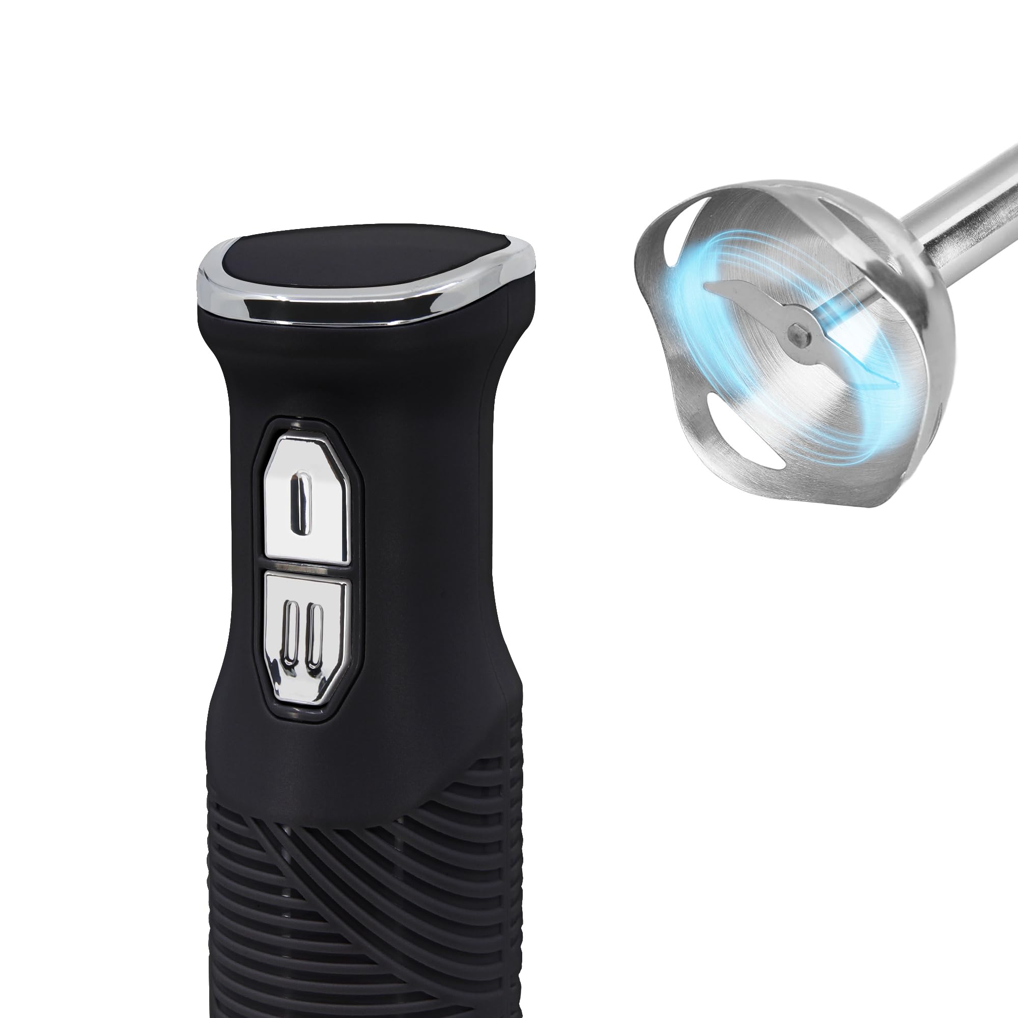 briebe Elegance Set Batidora de Mano 600W, 2 Velocidades Pie Desmontable Acero Inoxidable + Batidora de Varillas Eléctrica 400W, Amasadora de Mano Especial Repostería 5 Velocidades + Turbo (Negro)