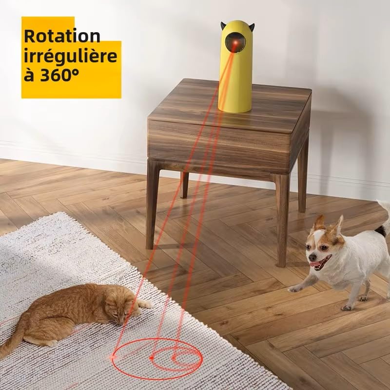 Jouet Laser LED Interactif pour Chat et Chien, Automatique, Portable, Intérieur (Rouge)