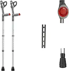 Muleta Canadense Ortopédica De Alumínio Regulável Idoso 120kg Par Take Care (REGULÁVEL, CINZA) 2.0 unidade