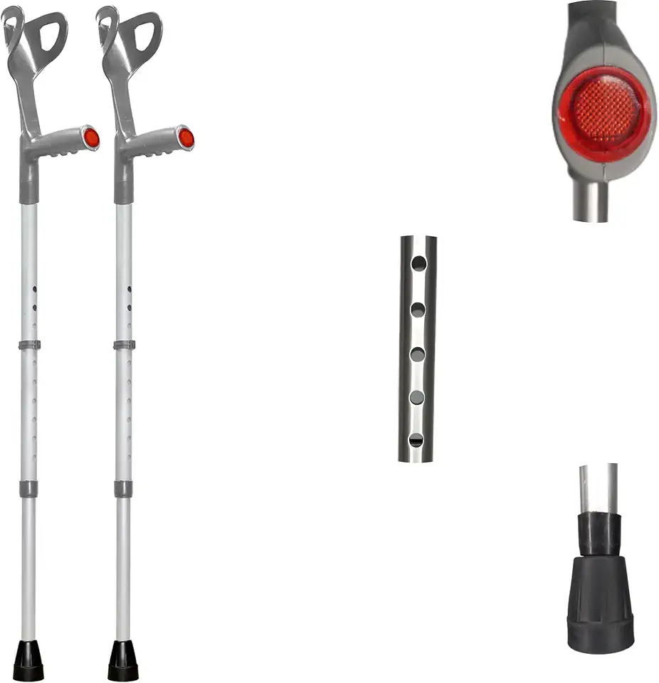 Muleta Canadense Ortopédica De Alumínio Regulável Idoso 120kg Par Take Care (REGULÁVEL, CINZA) 2.0 unidade