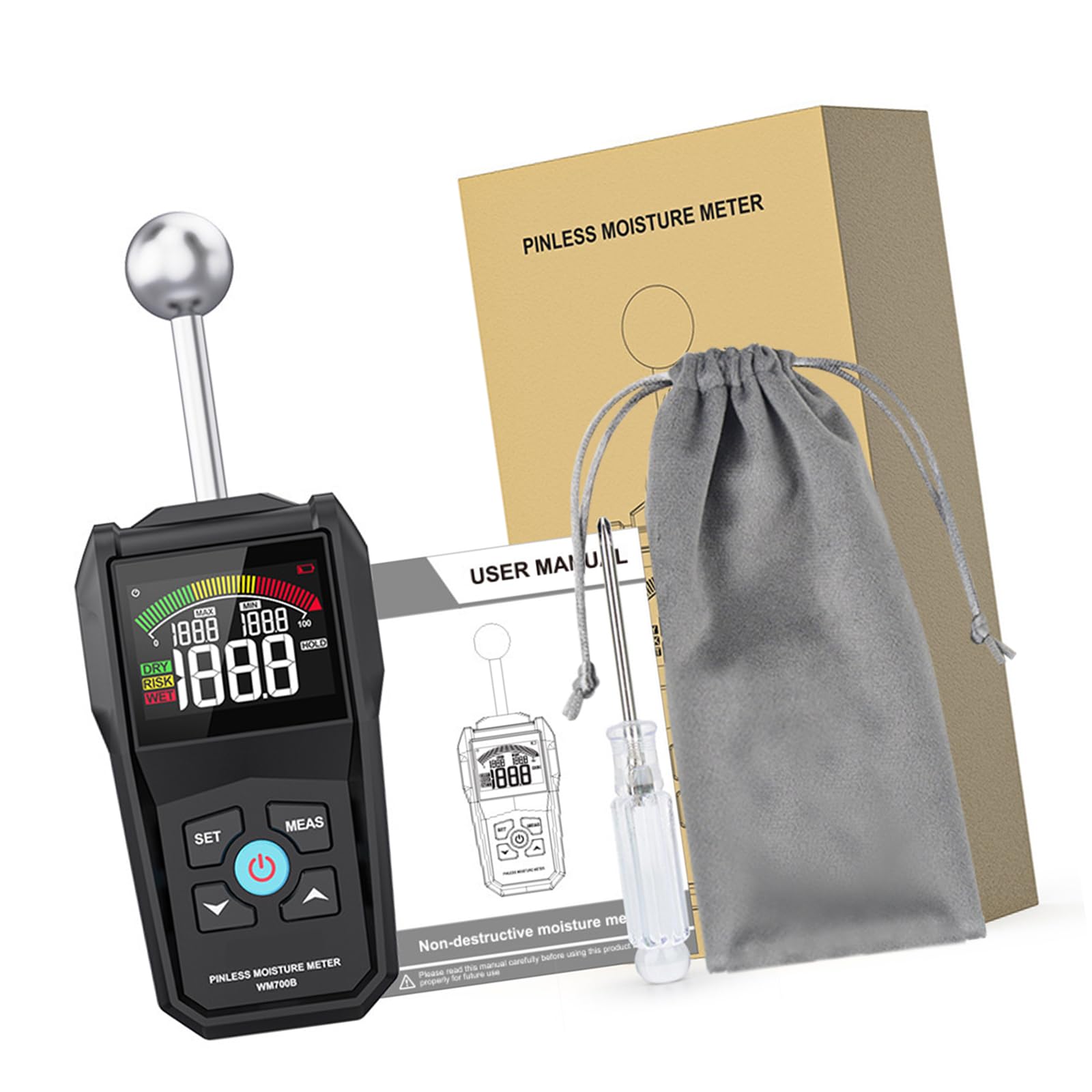 Whoasyst Auto Shutoffs Meter Analyzers For Wood Wall Construction Site Pinless Detection Technology Audibles Alarm Tool Nondestructive Wood Detectors