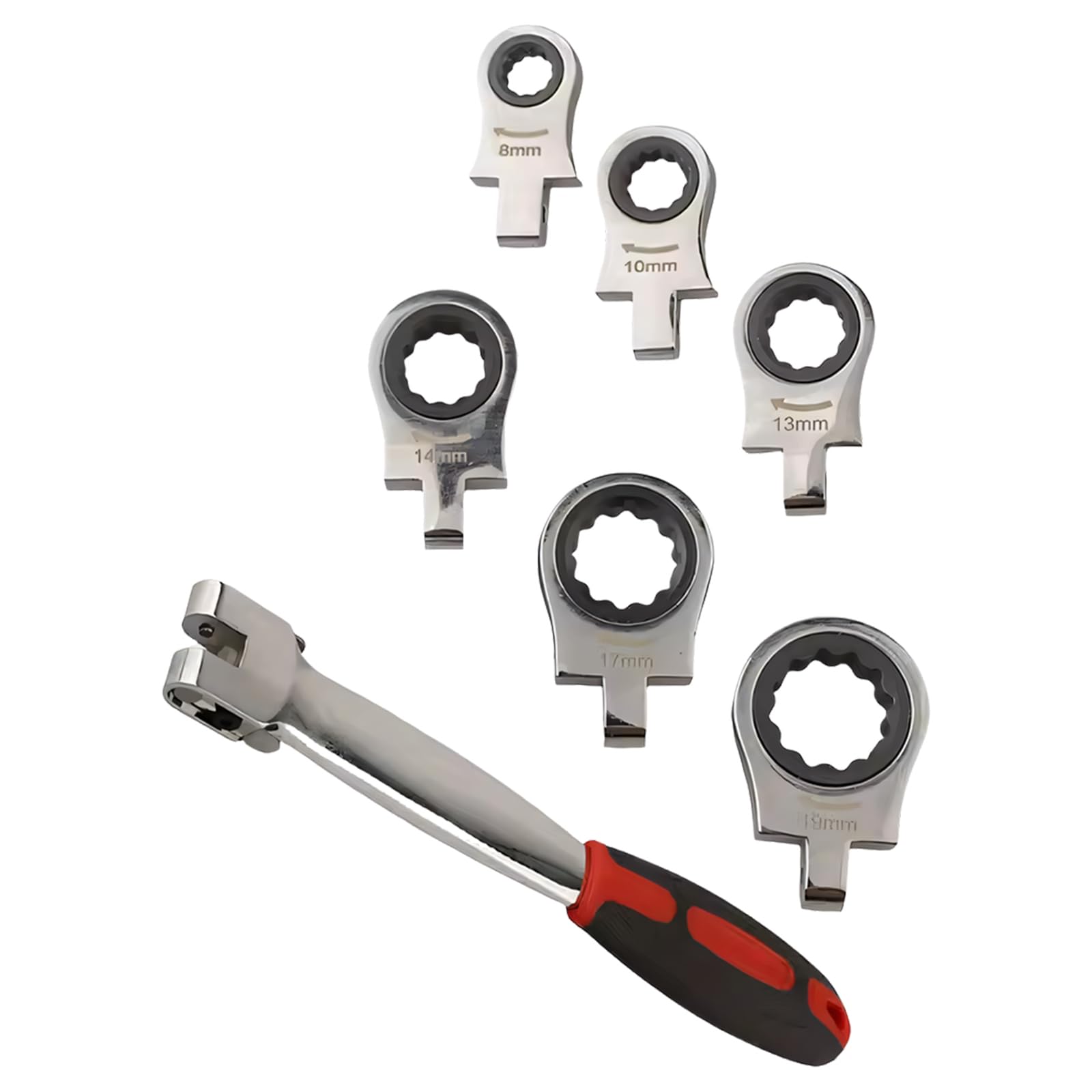 Apglsxy Ratchets Spanner Set With Interchangeable Heads And Flexible Joint For Easy Access To Hard To Reach Bolts Ratchets Spanner Set