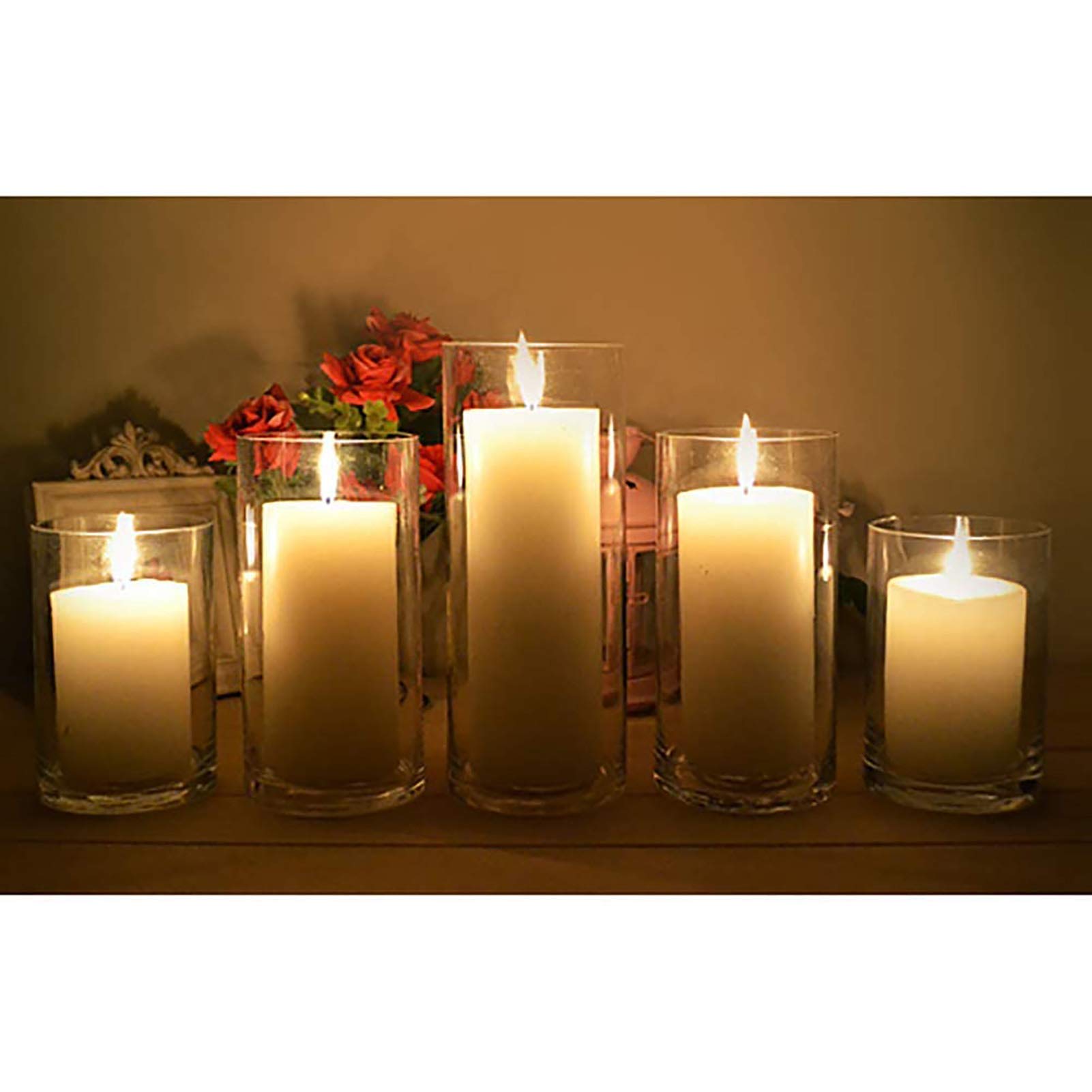 Amazon.co.jp: ガラス キャンドル ホルダー, ハリケーン 柱