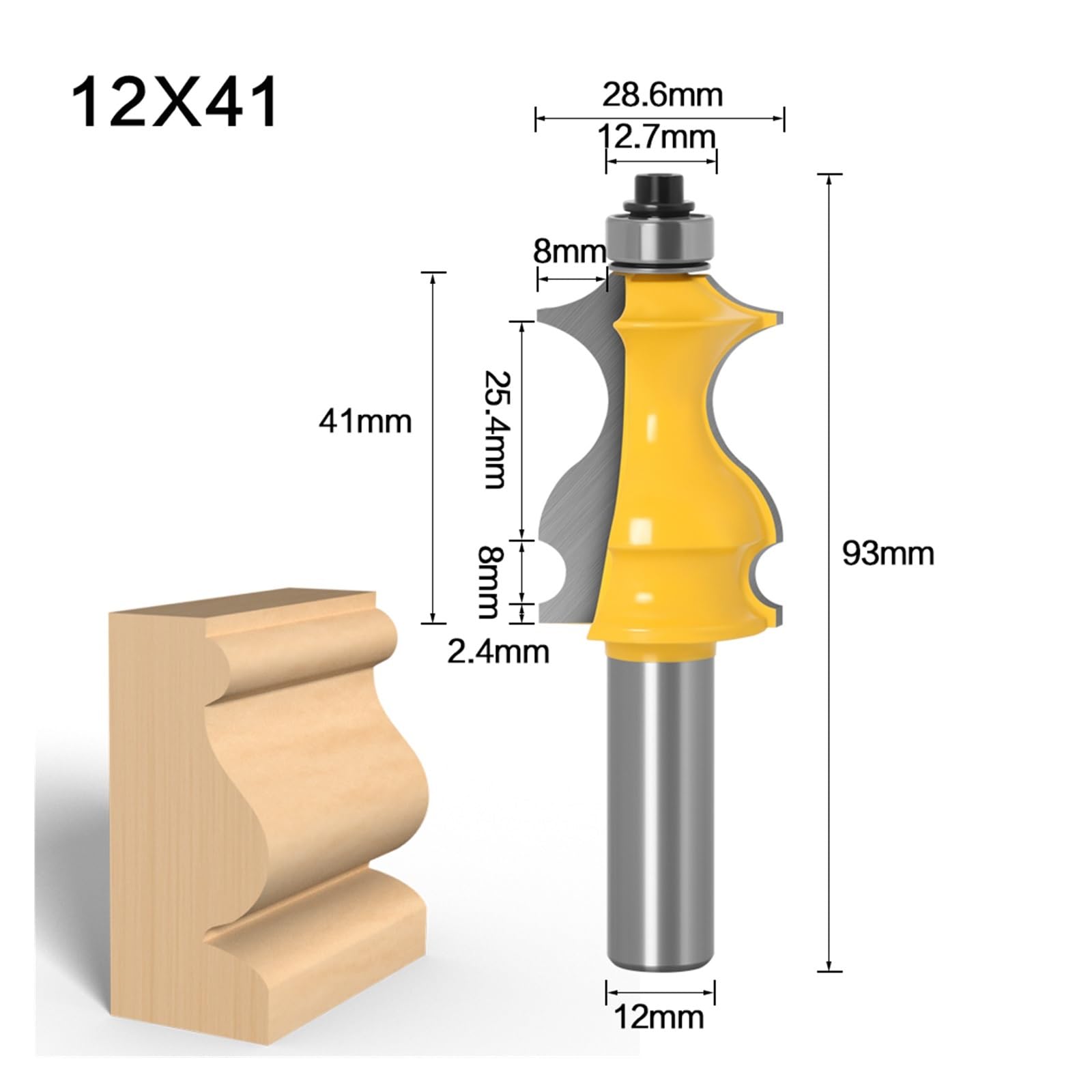 1PC architektoniczny frez do formowania 1/2 "12mm trzonek nóż liniowy drewna narzędzi(YXFSD12mm shank)