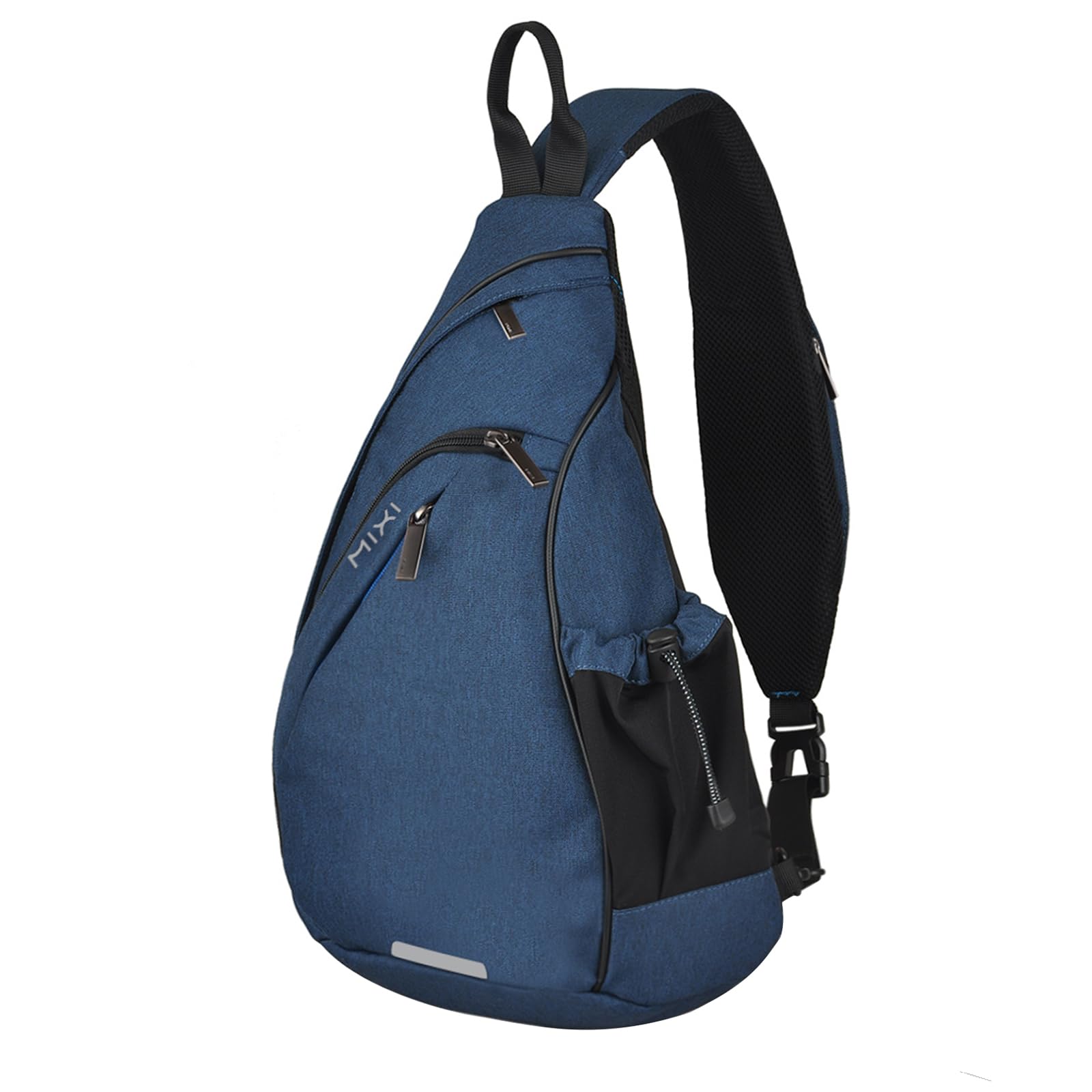 mixi Sling Bag Men Backpack Unisex One Shoulder Bag Hiking Travel Backpack Crossbody with USB Port for Men Women Versatile Casual Daypack-17 inch,Dark