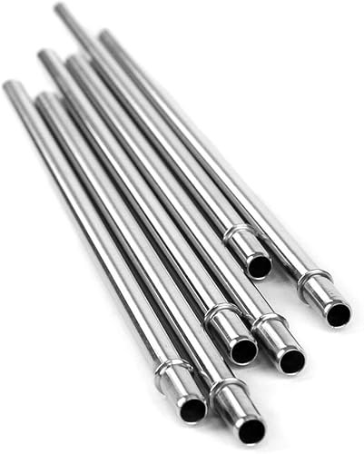 Pajitas reutilizables de acero inoxidable, popote de metal curvado de 10.5 pulgadas para beber bebidas calientes y frías, juego de 6 pajitas de