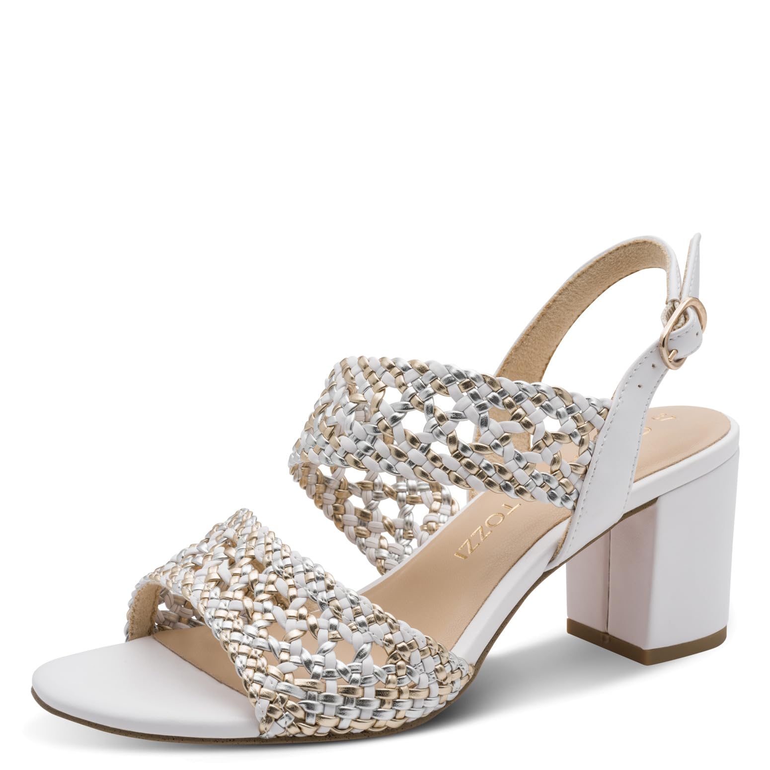 MARCO TOZZI women's sandal soft Feel Me footbed Vegan vegan, white (WHITE COMB), 7.5 UK