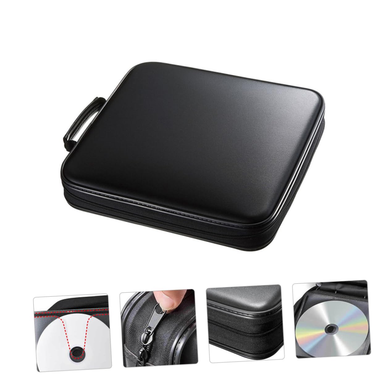 Custodia per Dischi CD Capacità di Dischi Resistente Custodia Porta Dvd Design ad Alta Capacità Interno Realizzato Materiali di Non Graffia Disco Dotata di Maniglia Comoda