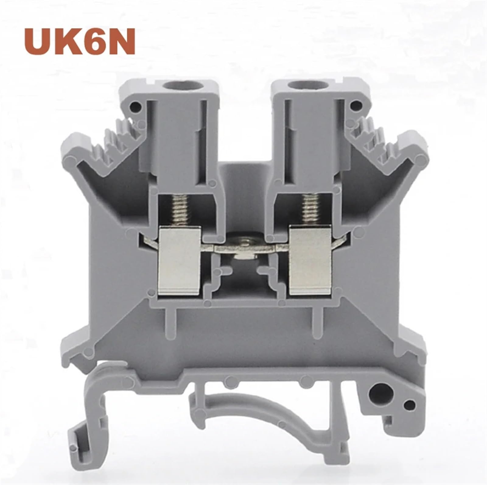 10/15/50pcs Din Rail Mount Screw Terminal Blocks UK-6N Electric Wire Cable terminals Block Copper connectors(Grey,50pcs)