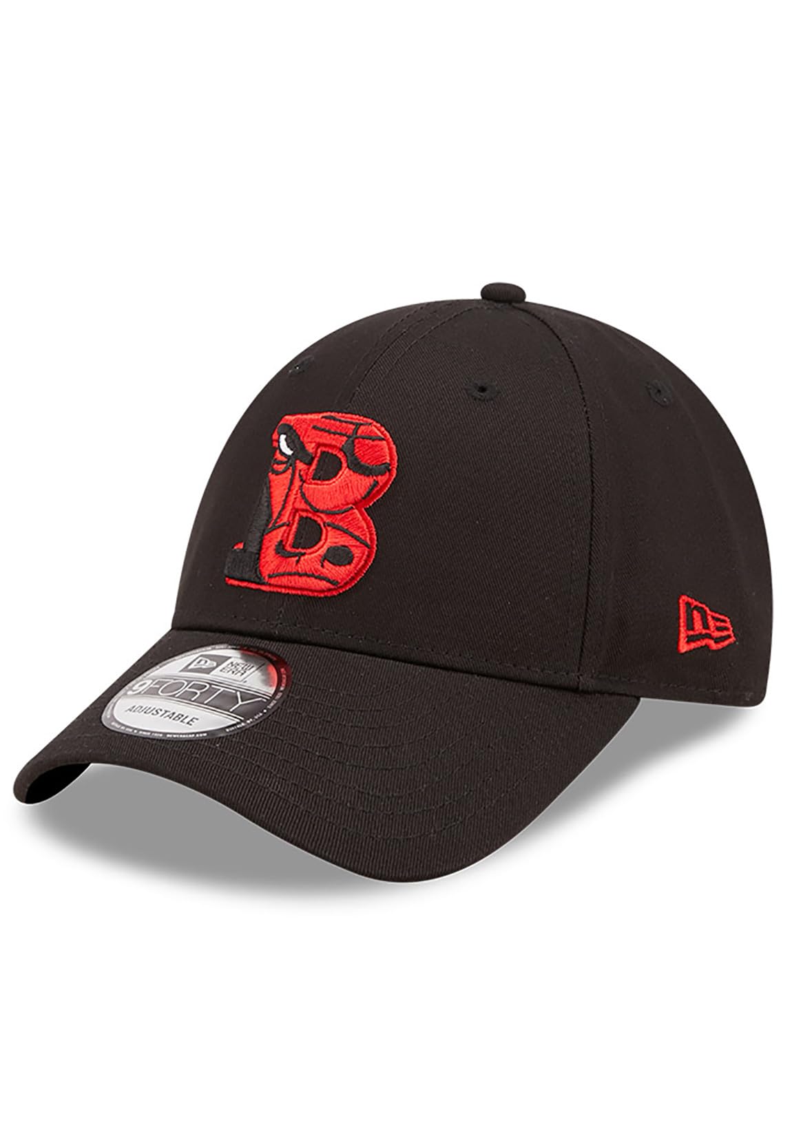 New Era Men's Black 9Forty Strapback Cap - Logo Infll Chicago Bulls