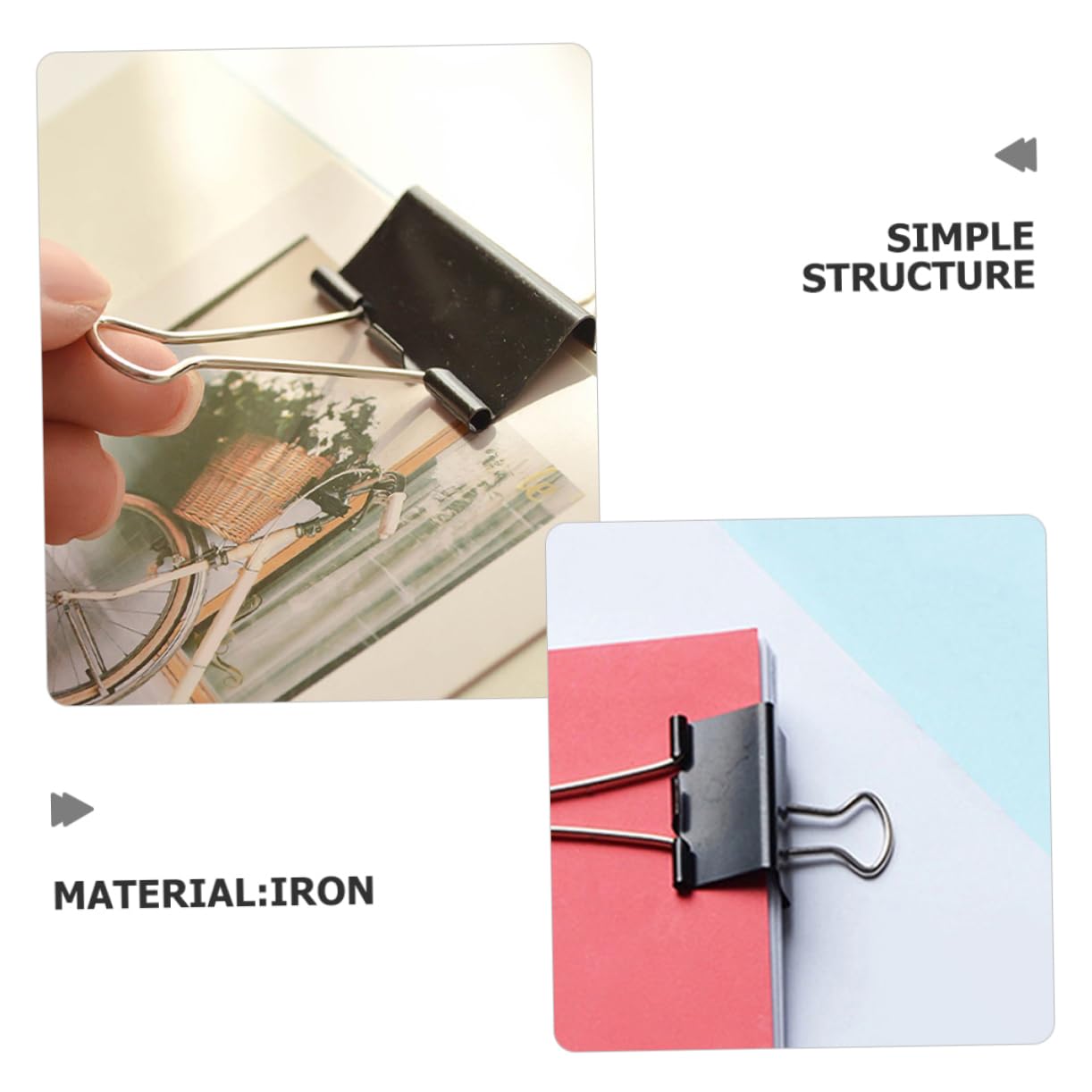 60 Pezzi Clip Binder Piccole Graffette Per Carta Morsetti Per Carta Clip Per Raccoglitore Per Raccoglitore Ferro Robusto Capacità A 100 Fogli