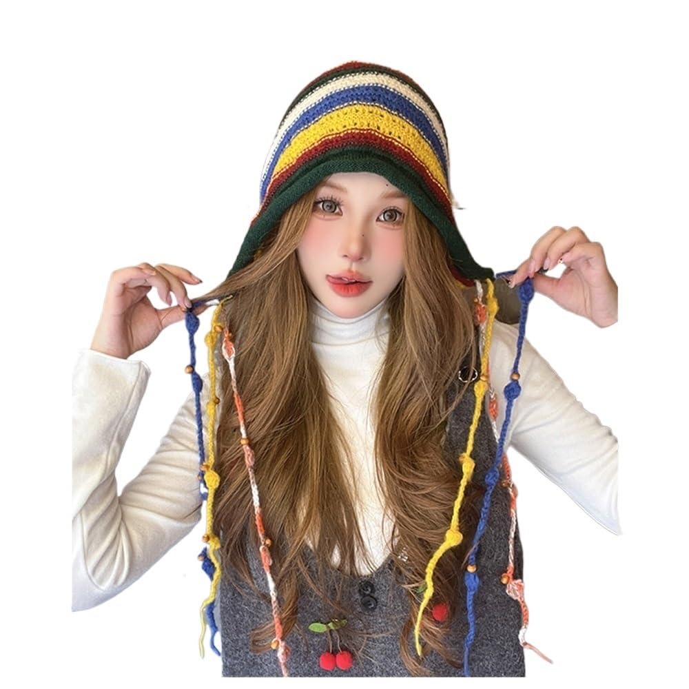 Chapeaux femmes doux tricotés avec oreillettes chaudes anti-froid