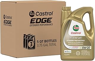 Castrol Edge Extended Performance 5W-20 Advanced Full Synthetic Motor Oil 5 Quart, Pack of 3