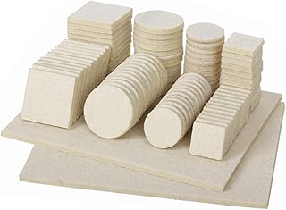 Quesuc 98 Piezas Fieltro Adhesivo - Protector Patas - Fieltro Muebles Se Puede Utilizar Para Muebles, Mesas y Sillas Mejor Protección De Muebles y Suelos, Silencioso y a Prueba De Golpes (Blanco)