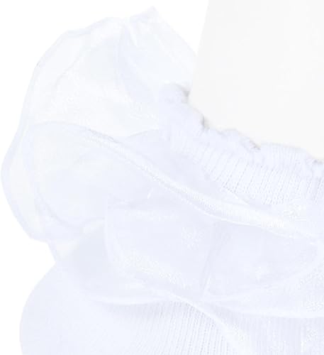 Miniatura 3 de Calcetines para niñas y niños pequeños, lindos calcetines grandes de encaje de doble capa con volantes para niñas pequeñas, 2 pares