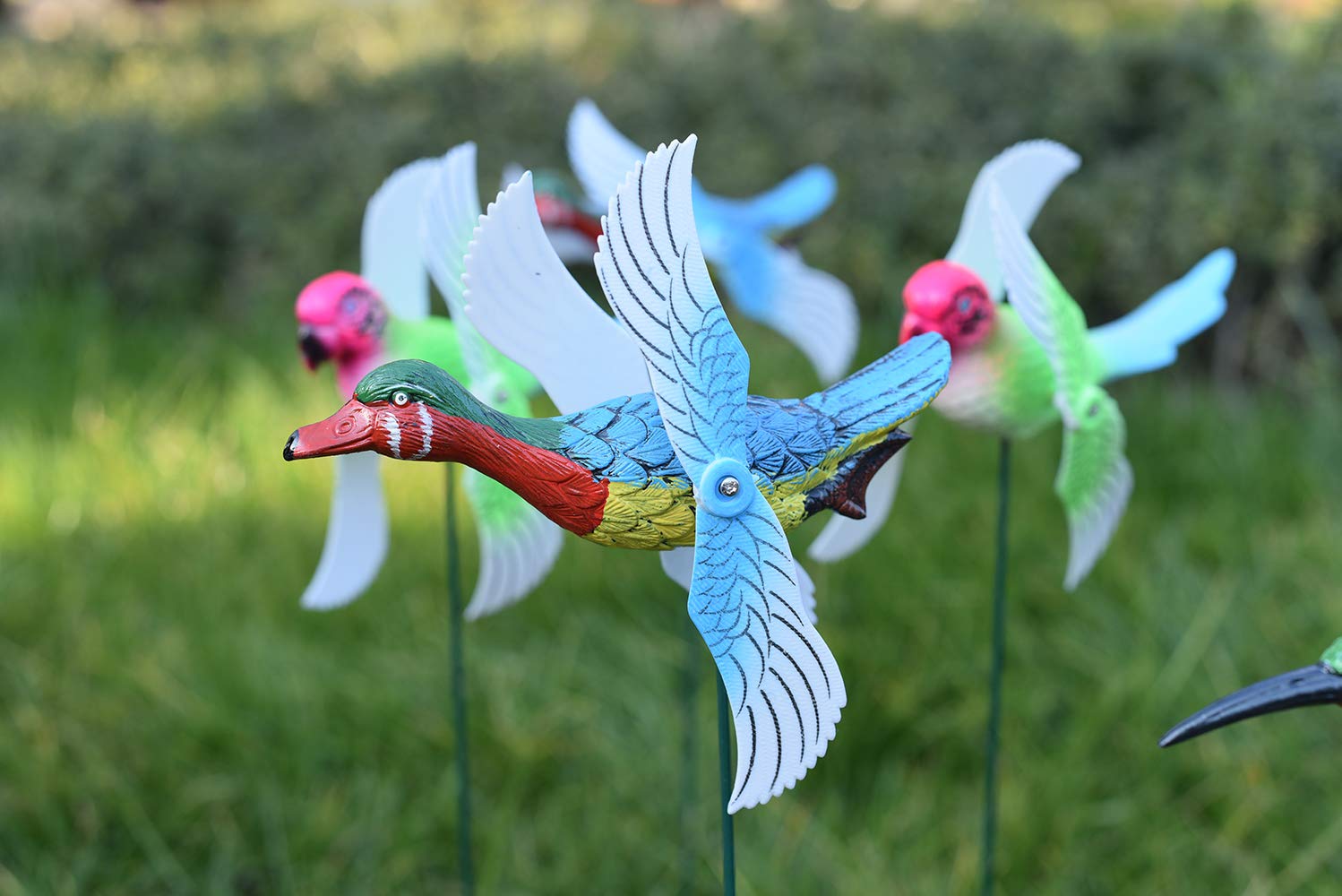 Campanelli a vento, girandole Whirlygigs colibrì, prato, paletti da giardino, decorazioni per uccelli, cardinale, esterno, decorazione decorativa per cortili, accessori per terrazze, mulini a vento