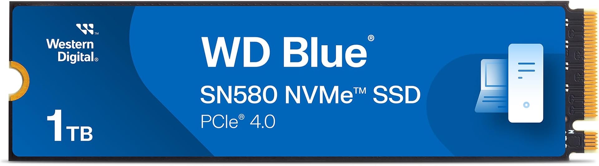 WD Blue SN580 1TB SSD, NVMe SSD, M.2 2280, PCIe Gen3, up to 4150 MB/s read speeds, nCache 4.0 Technology Includes Acronis True Image for Western Digital