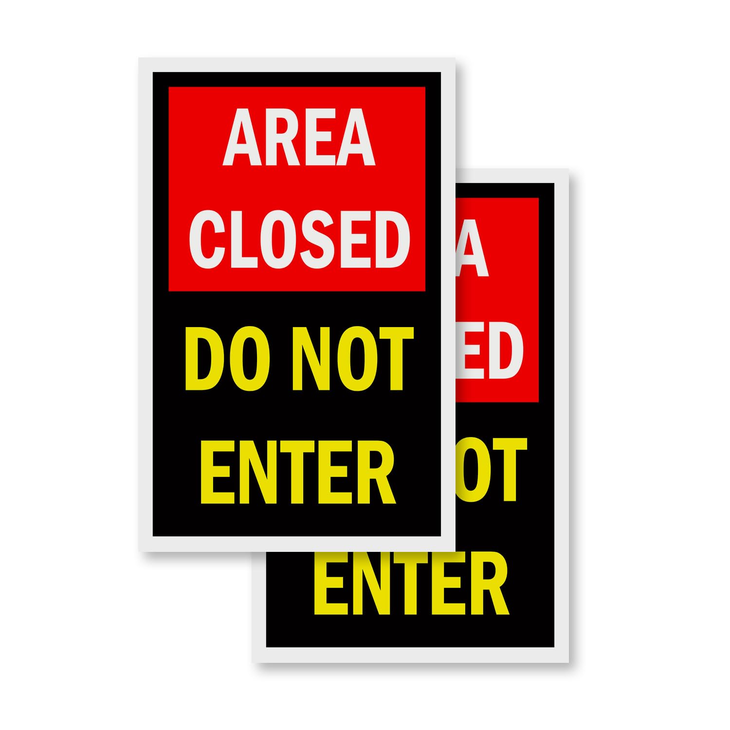 Area Closed Do Not Enter (2-Pack) 24" x 36" Vinyl Decals | Sign Insert Peel & Stick Decals Stickers Window Signs