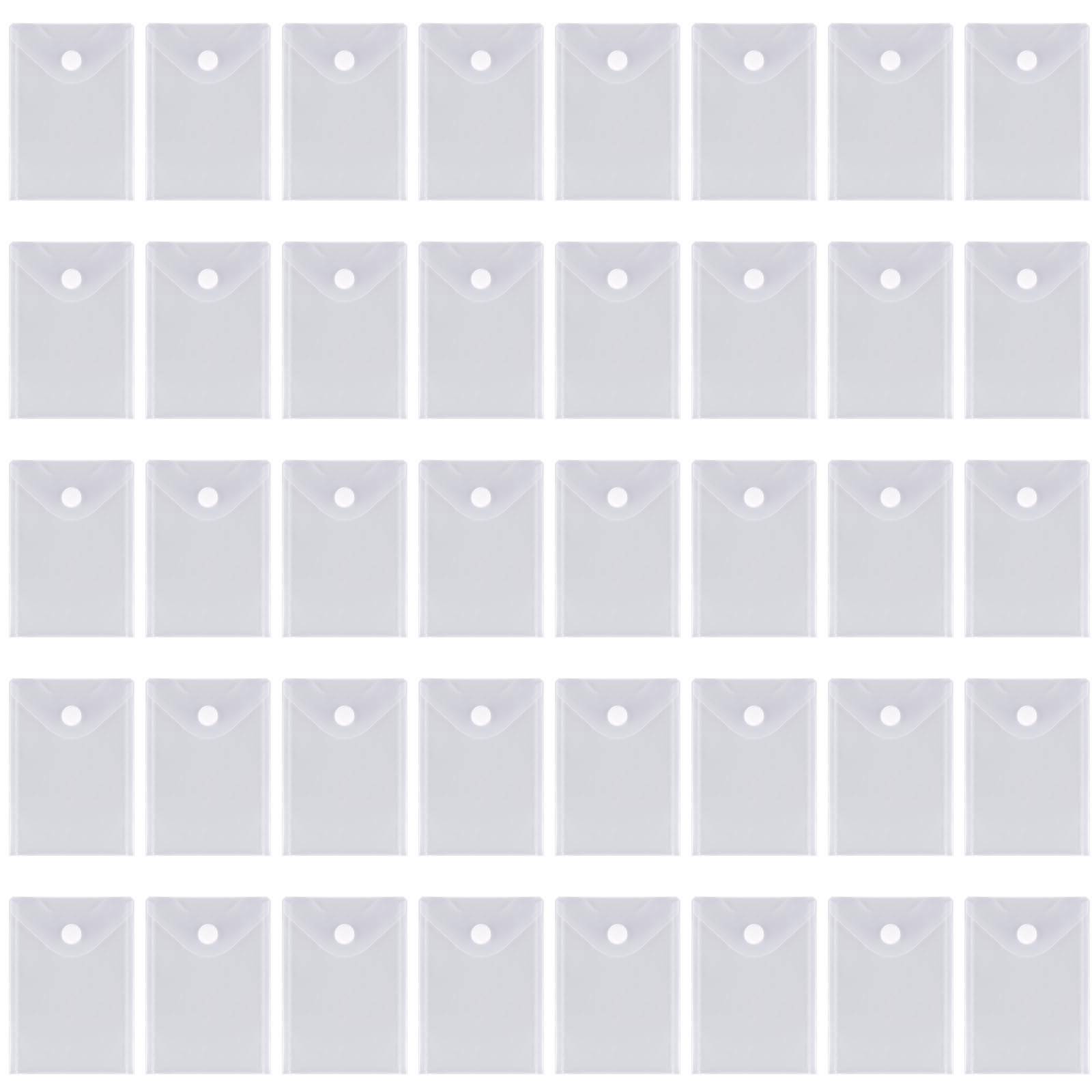 40 buste portadocumenti in plastica trasparente, formato A7, 18 x 13 cm, con chiusura in , impermeabili, per ricevute, carte, contanti, ufficio