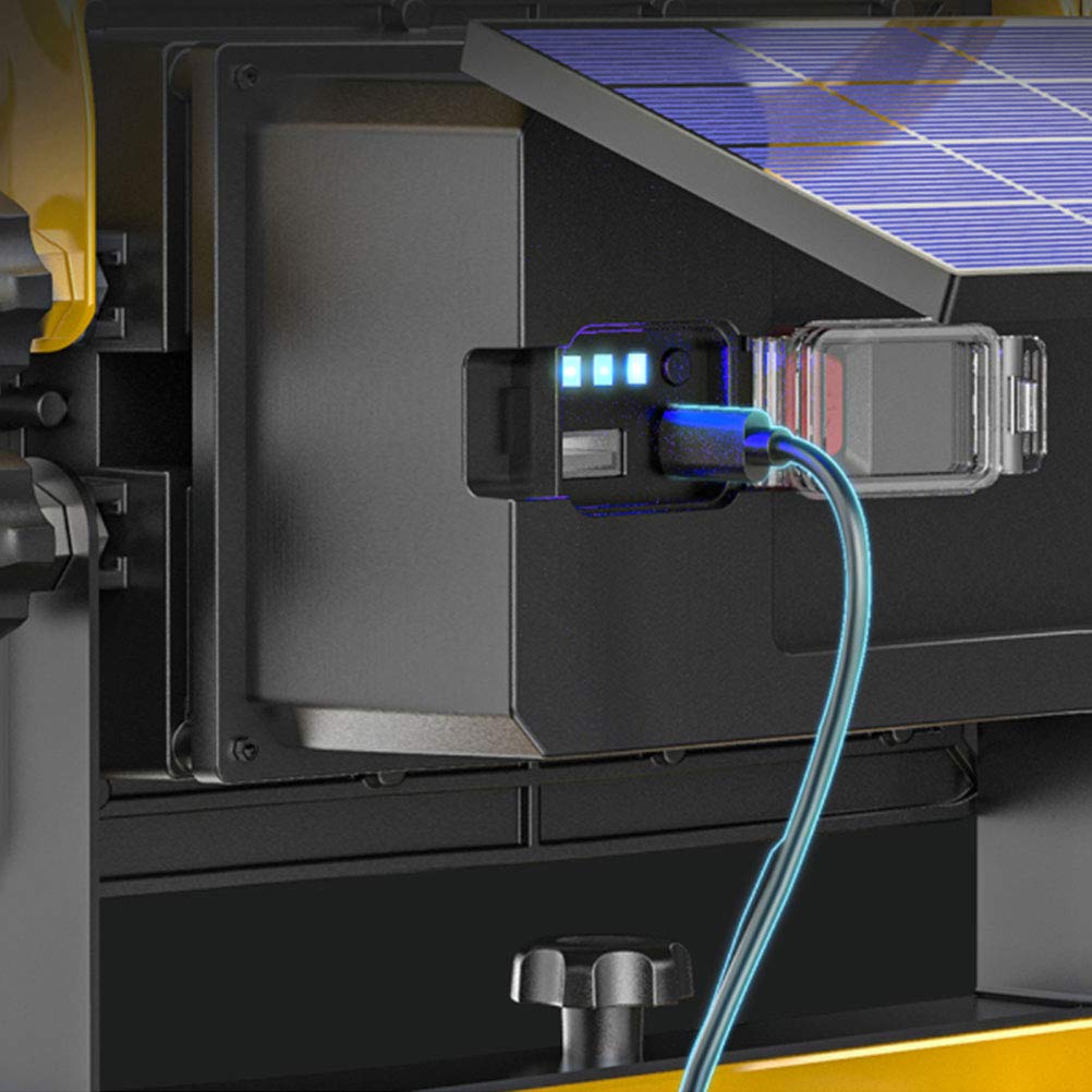 OOWOKS Foco de construcción portátil LED con Panel Solar, luz de Trabajo de 200W 8000LM con USB Recargable, 6000K Blanco frío, batería de 20800mAh, 4 Modos de luz, luz de Trabajo Impermeable