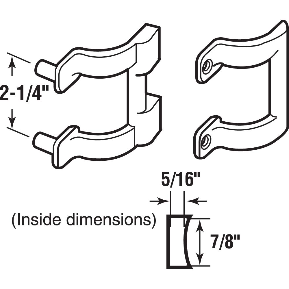 Condition photo showing New/Like New for prime-line m 6198 2-1/4 in. chrome shower door handle/towel bracket set (1 set) | 1 set