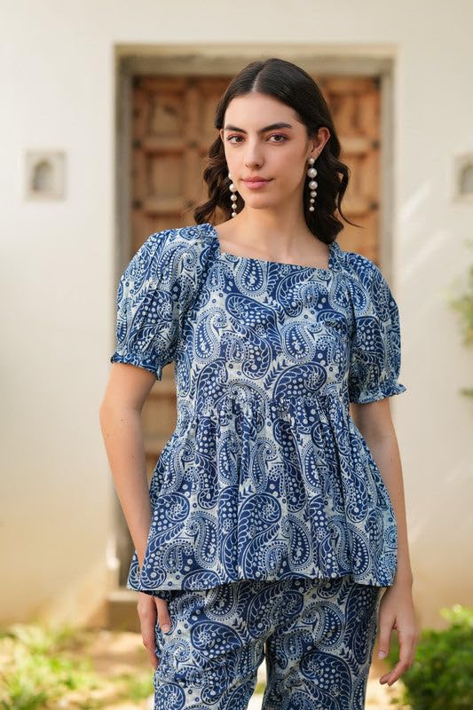 Image of Trendy Queen Co Ord Set | Casual Wear Pant Top Set | Fancy Co-Ord Set | Full Pair Set | Coord Sets for Women | Top Pant Set (SD791)