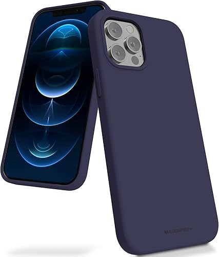 Miniatura 8 de GOOSPERY Funda de silicona líquida para iPhone 12 Pro, iPhone 12 (6.1 pulgadas), suave y sedosa al tacto, protección de cuerpo completo, a prueba de