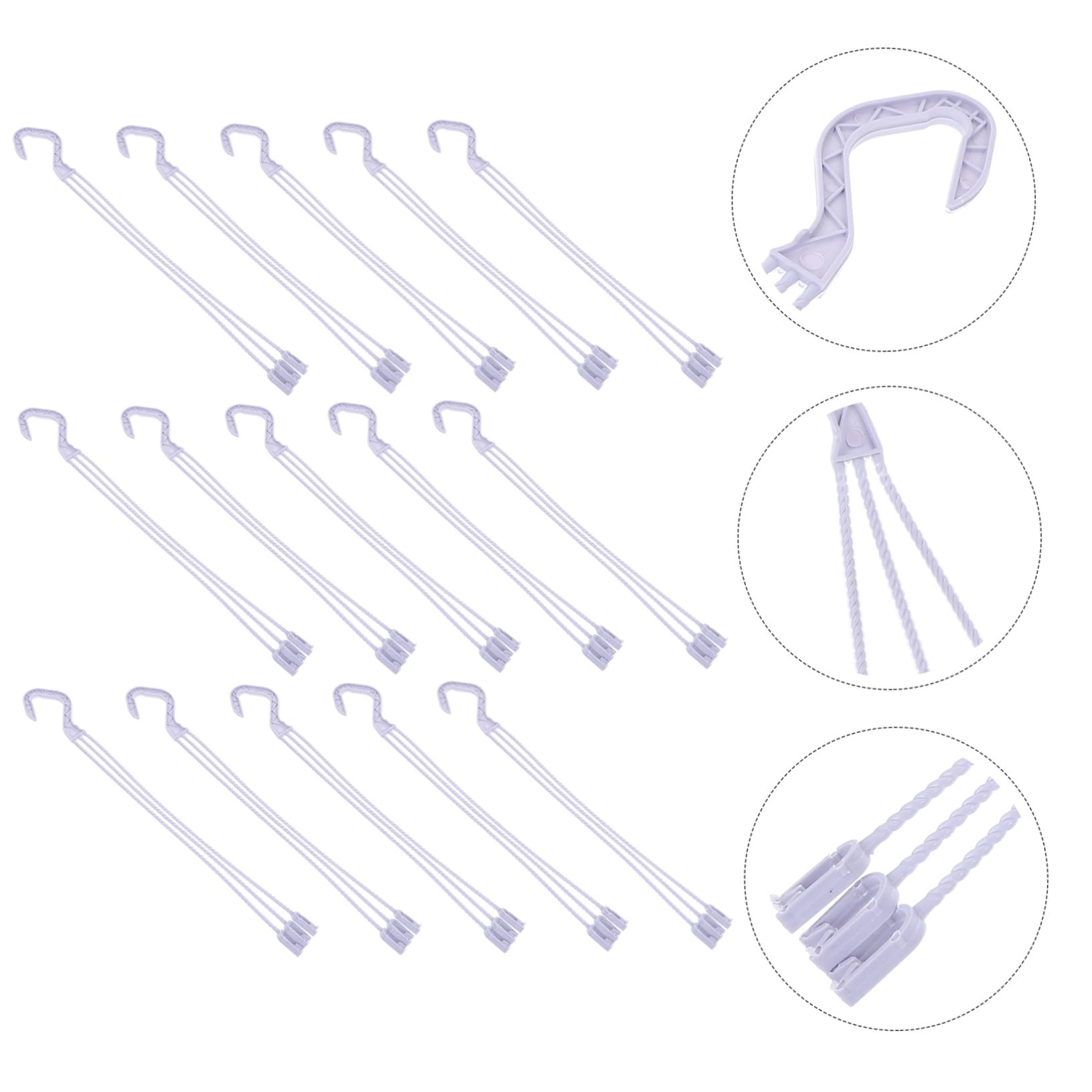 Crochets Suspendre Plastique Blanc pour Pots de Fleurs 50pcs