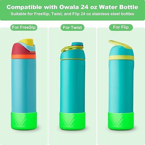 Vista 234 de 2PCS Silicone Water Bottle Boot for Owala 24oz 32oz 40oz, Anti-Slip Protective Sleeve Bottom Bumper Protector for FreeSip, Twist, and Flip Stainless